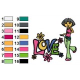 Dora Sweet Love Poster Embroidery Design 02